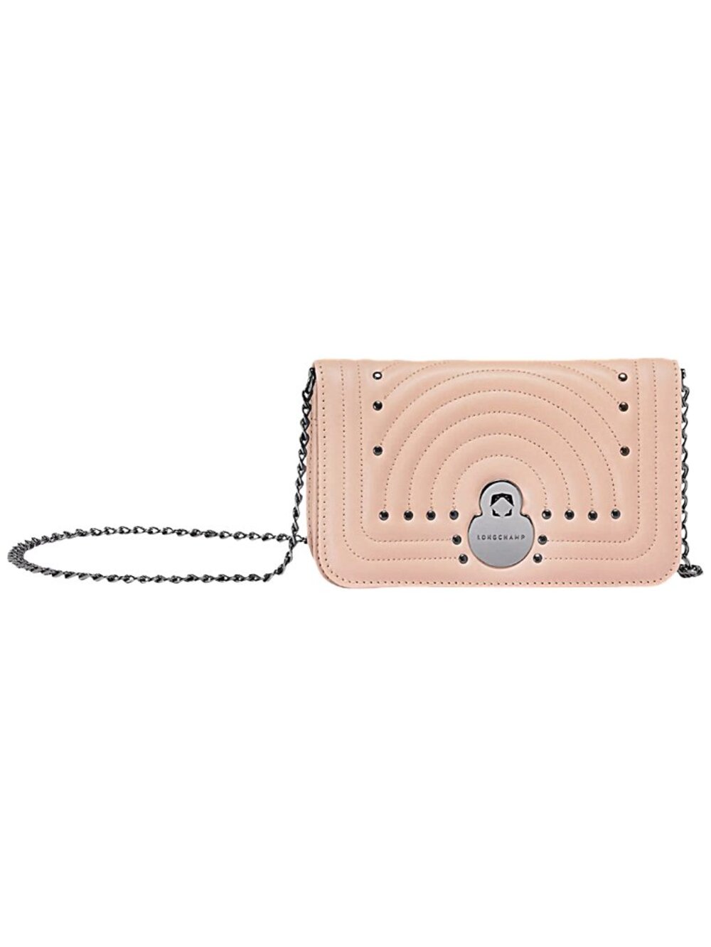 Longchamp Cavalcade Leather Chain Wallet Crossbody Antique Pink NWT